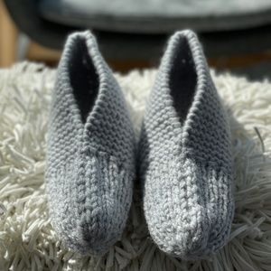 Hand made crochet slippers | adult unisex grey